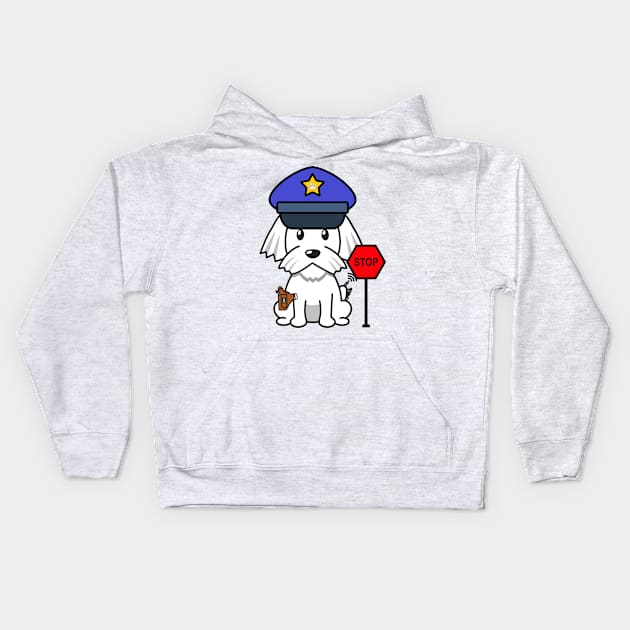 Cute white dog is a police Kids Hoodie by Pet Station